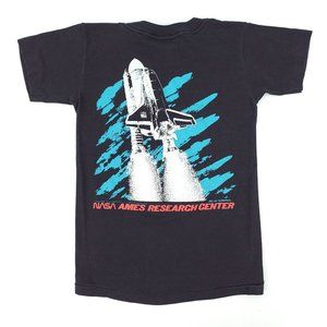 Vtg 1988 Oneita Kids M NASA Ames Research Blackbird Liftoff Single stitch Tee